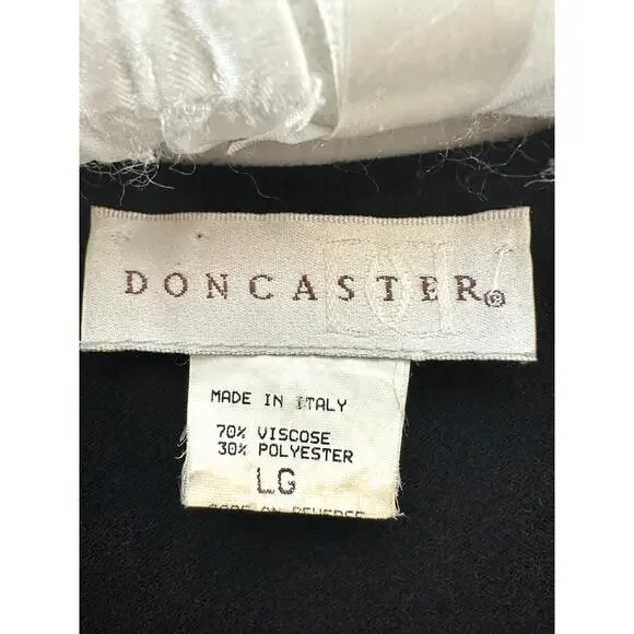 DONCASTER | Black Bow Print V Neck Cardigan Made in Italy Vintage 90s | Large - Picture 5 of 7